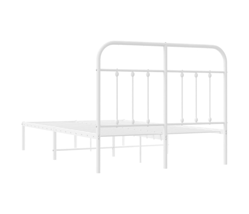 Estructura cama sin colchón con cabecero metal blanco 120x190cm