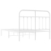 Estructura cama sin colchón con cabecero metal blanco 120x190cm