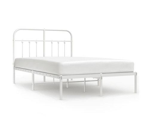 Estructura cama sin colchón con cabecero metal blanco 120x200cm