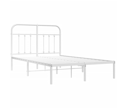 Estructura cama sin colchón con cabecero metal blanco 120x200cm