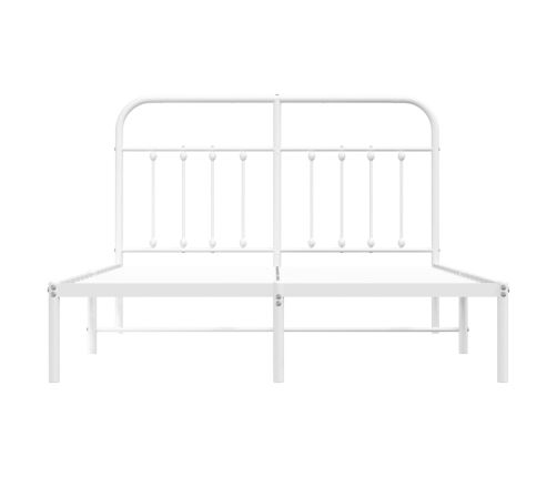 Estructura cama sin colchón con cabecero metal blanco 135x190cm