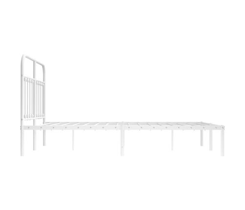 Estructura cama sin colchón con cabecero metal blanco 135x190cm