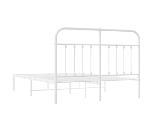 Estructura cama sin colchón con cabecero metal blanco 135x190cm