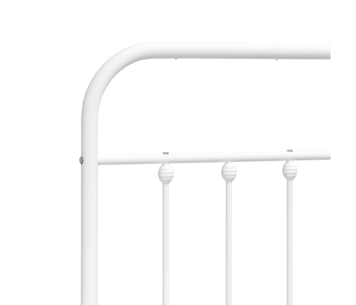 Estructura cama sin colchón con cabecero metal blanco 135x190cm
