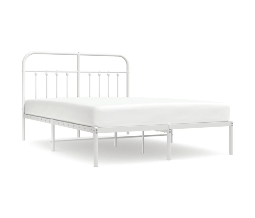 Estructura cama sin colchón con cabecero metal blanco 140x200cm