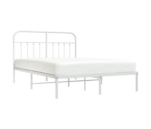 Estructura cama sin colchón con cabecero metal blanco 150x200cm