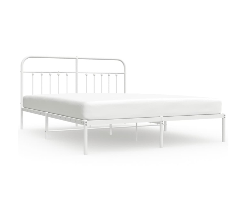 Estructura cama sin colchón con cabecero metal blanco 183x213cm