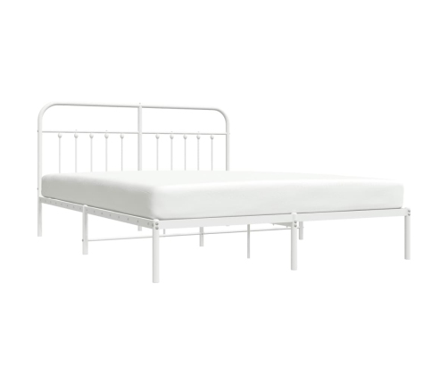 Estructura cama sin colchón con cabecero metal blanco 183x213cm