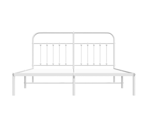 Estructura cama sin colchón con cabecero metal blanco 183x213cm