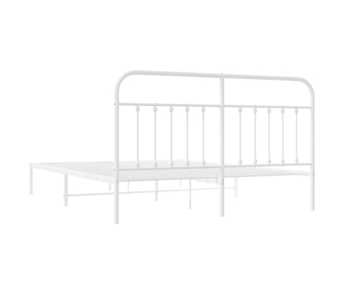 Estructura cama sin colchón con cabecero metal blanco 183x213cm