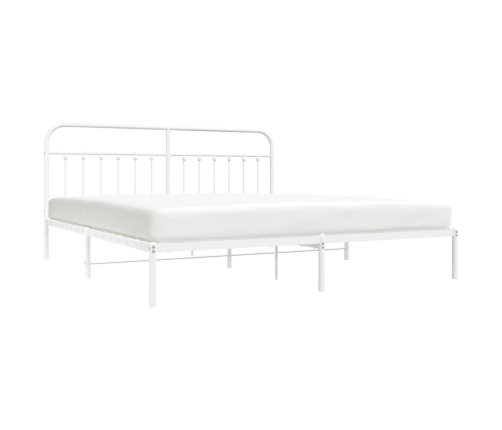 Estructura cama sin colchón con cabecero metal blanco 200x200cm