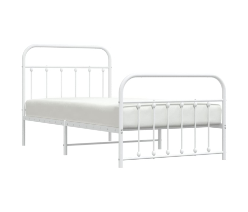 Estructura cama sin colchón con estribo metal blanco 100x190 cm