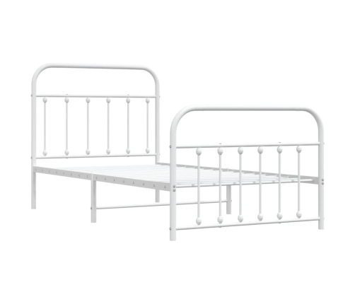 Estructura cama sin colchón con estribo metal blanco 100x190 cm