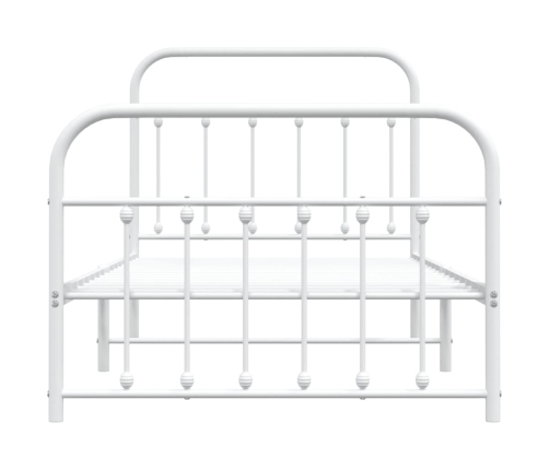 Estructura cama sin colchón con estribo metal blanco 100x190 cm