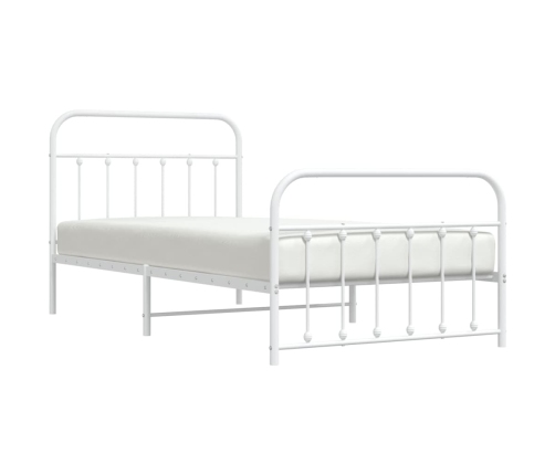 Estructura cama sin colchón con estribo metal blanco 107x203 cm