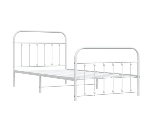 Estructura cama sin colchón con estribo metal blanco 107x203 cm