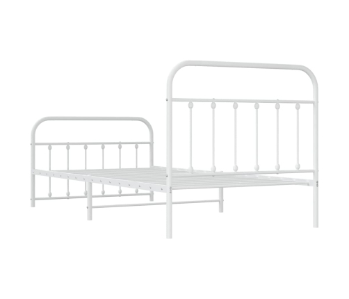 Estructura cama sin colchón con estribo metal blanco 107x203 cm