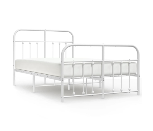 Estructura cama sin colchón con estribo metal blanco 120x190 cm