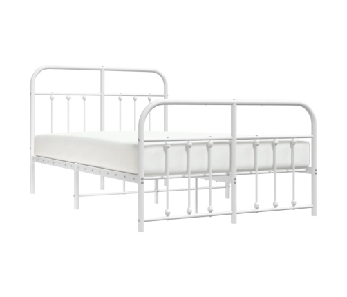 Estructura cama sin colchón con estribo metal blanco 120x190 cm