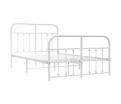 Estructura cama sin colchón con estribo metal blanco 120x190 cm