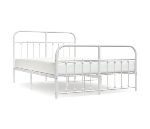 Estructura cama sin colchón con estribo metal blanco 140x190 cm