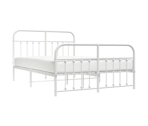 Estructura cama sin colchón con estribo metal blanco 140x190 cm