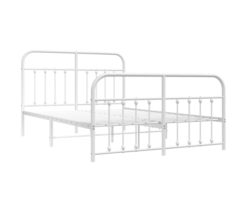 Estructura cama sin colchón con estribo metal blanco 140x190 cm