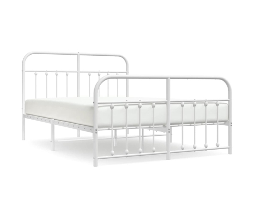 Estructura cama sin colchón con estribo metal blanco 150x200 cm