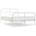 Estructura cama sin colchón con estribo metal blanco 150x200 cm