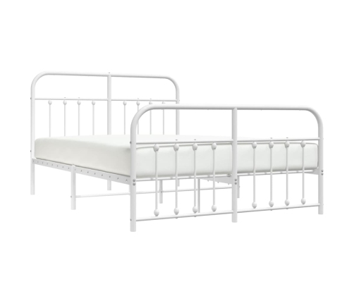 Estructura cama sin colchón con estribo metal blanco 150x200 cm