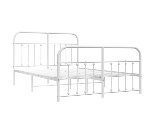 Estructura cama sin colchón con estribo metal blanco 150x200 cm