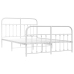 Estructura cama sin colchón con estribo metal blanco 150x200 cm
