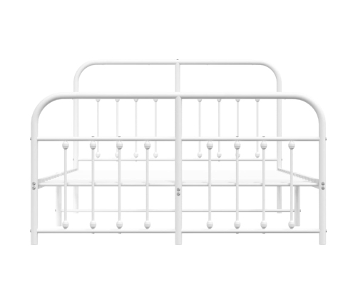 Estructura cama sin colchón con estribo metal blanco 150x200 cm