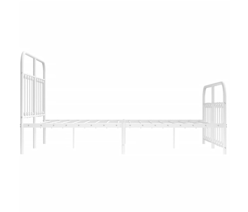Estructura cama sin colchón con estribo metal blanco 150x200 cm