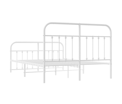 Estructura cama sin colchón con estribo metal blanco 150x200 cm