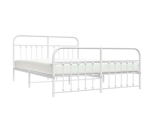 Estructura cama sin colchón con estribo metal blanco 160x200 cm