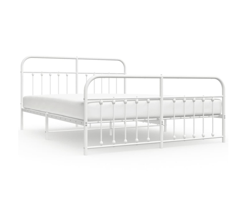 Estructura cama sin colchón con estribo metal blanco 183x213 cm