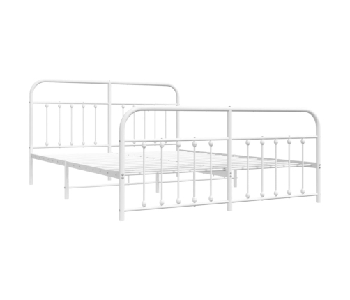 Estructura cama sin colchón con estribo metal blanco 183x213 cm