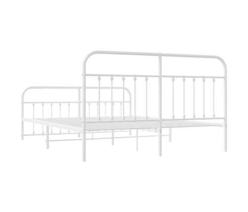 Estructura cama sin colchón con estribo metal blanco 183x213 cm