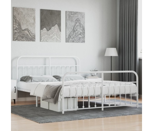 Estructura cama sin colchón con estribo metal blanco 183x213 cm