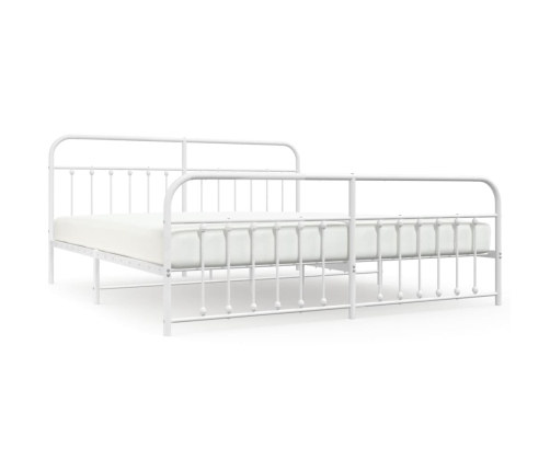 Estructura cama sin colchón con estribo metal blanco 193x203 cm