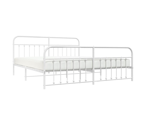 Estructura cama sin colchón con estribo metal blanco 193x203 cm