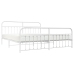 Estructura cama sin colchón con estribo metal blanco 193x203 cm