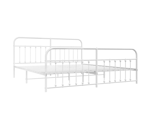 Estructura cama sin colchón con estribo metal blanco 193x203 cm