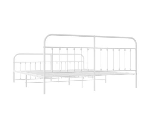 Estructura cama sin colchón con estribo metal blanco 193x203 cm