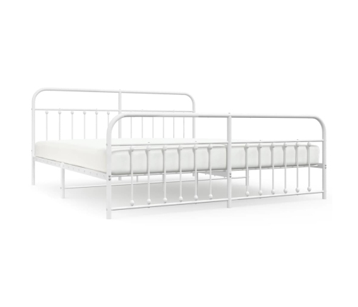 vidaXL Estructura cama metal con cabecero y estribo blanco 200x200 cm