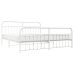 vidaXL Estructura cama metal con cabecero y estribo blanco 200x200 cm