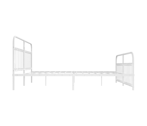 vidaXL Estructura cama metal con cabecero y estribo blanco 200x200 cm