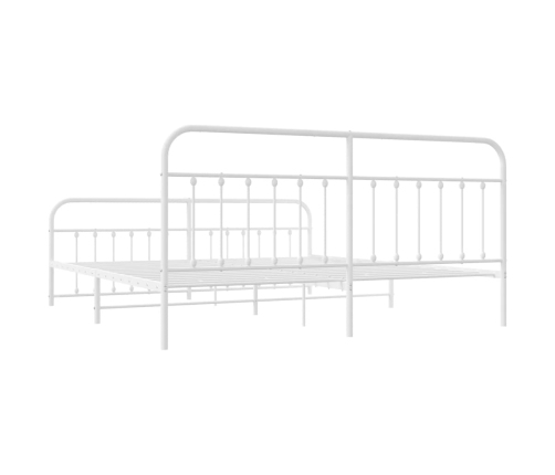 vidaXL Estructura cama metal con cabecero y estribo blanco 200x200 cm