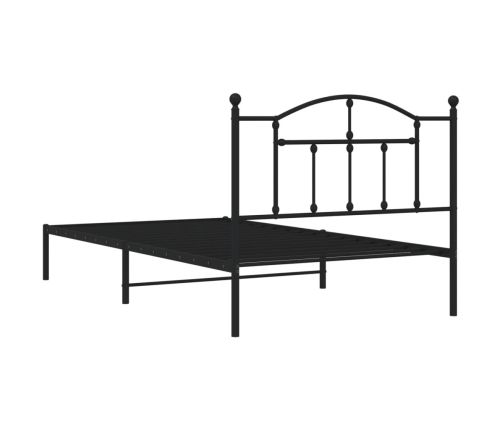 Estructura cama sin colchón con cabecero metal negro 107x203 cm